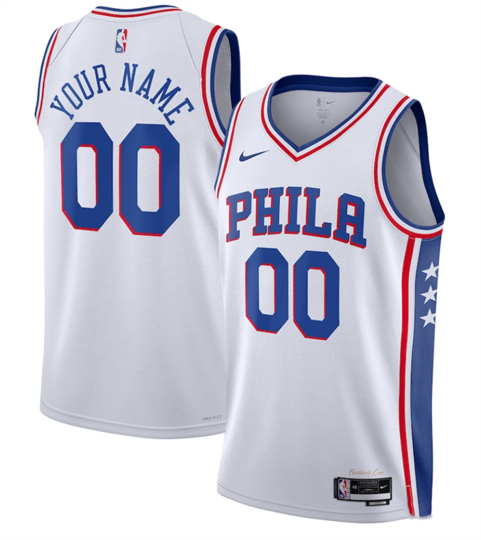 Men's Philadelphia 76ers Active Player Custom White Association Edition Swingman Stitched Jersey Men's Philadelphia 76ers Active Player Custom White Association Edition Swingman Stitched Jersey